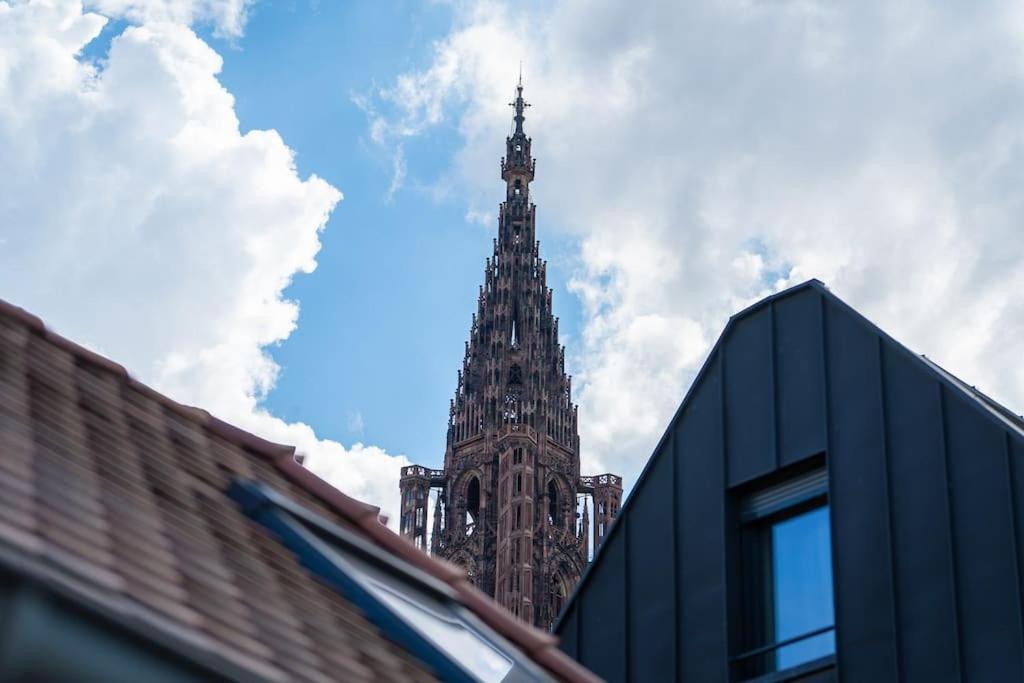 Le Carre D Or Appartement Terrasse Vue Cathedrale Strasbourg Bagian luar foto